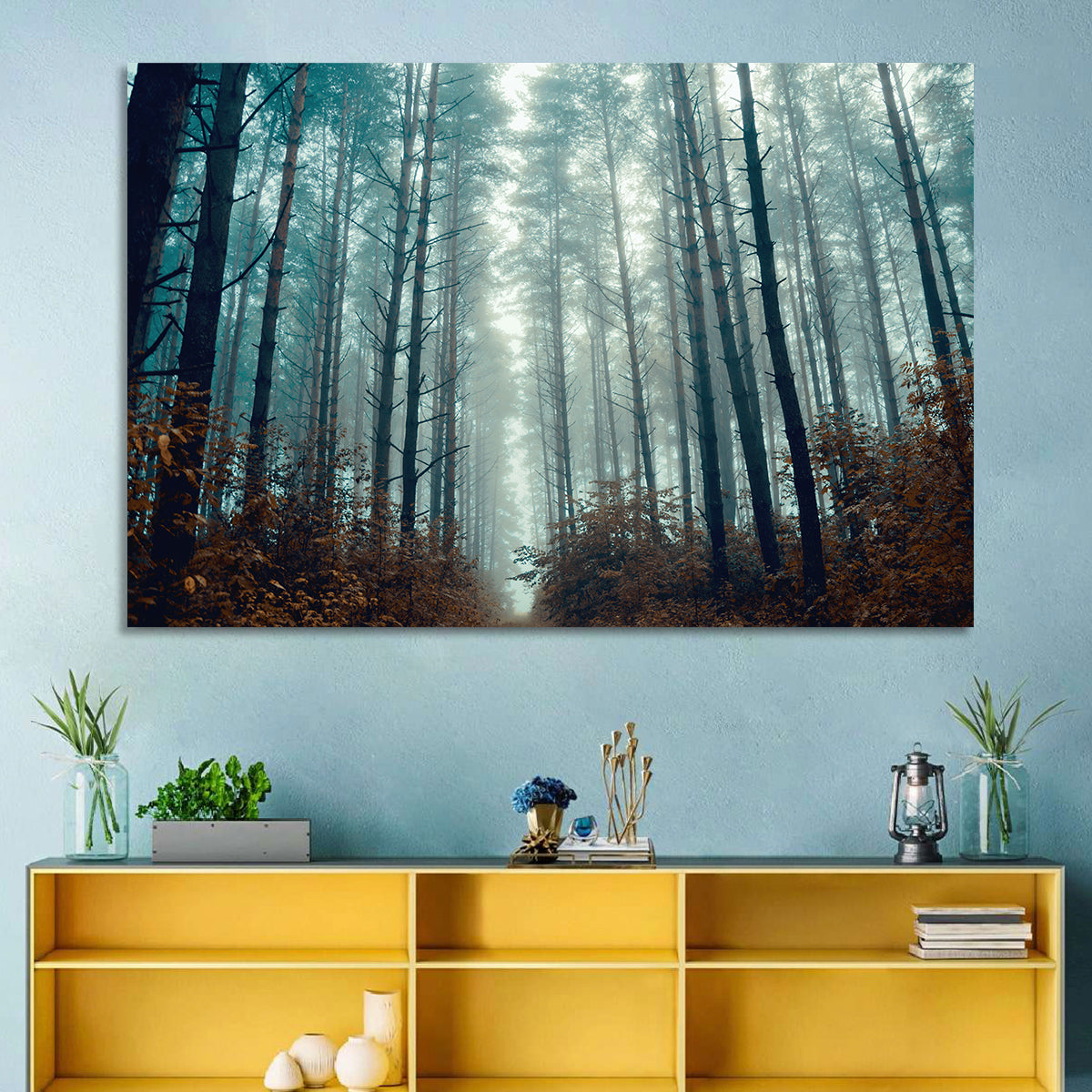 Misty Pine Forest Wall Art