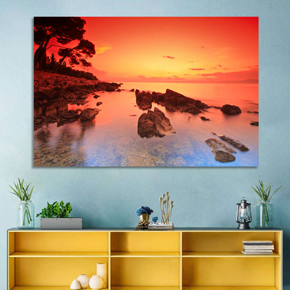Brac Island Fiery Sunset Wall Art