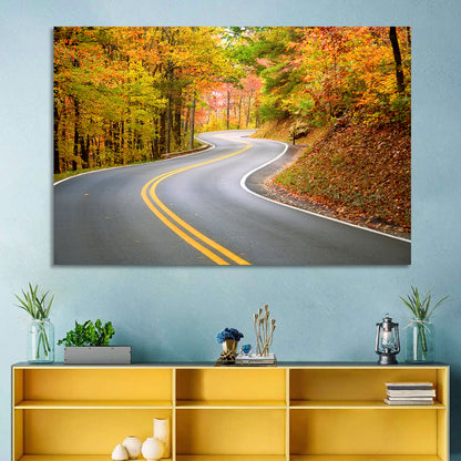 Winding Autumn Road Wall Art