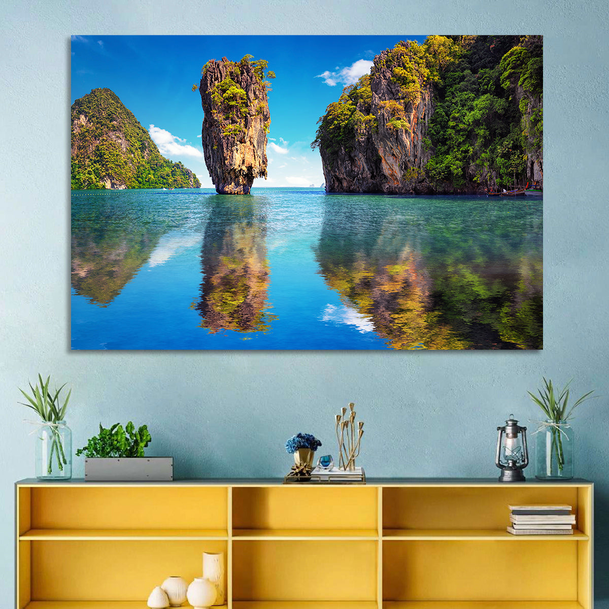 Ko Tapu Limestone Stack, Phang Nga Wall Art in a room, landscape