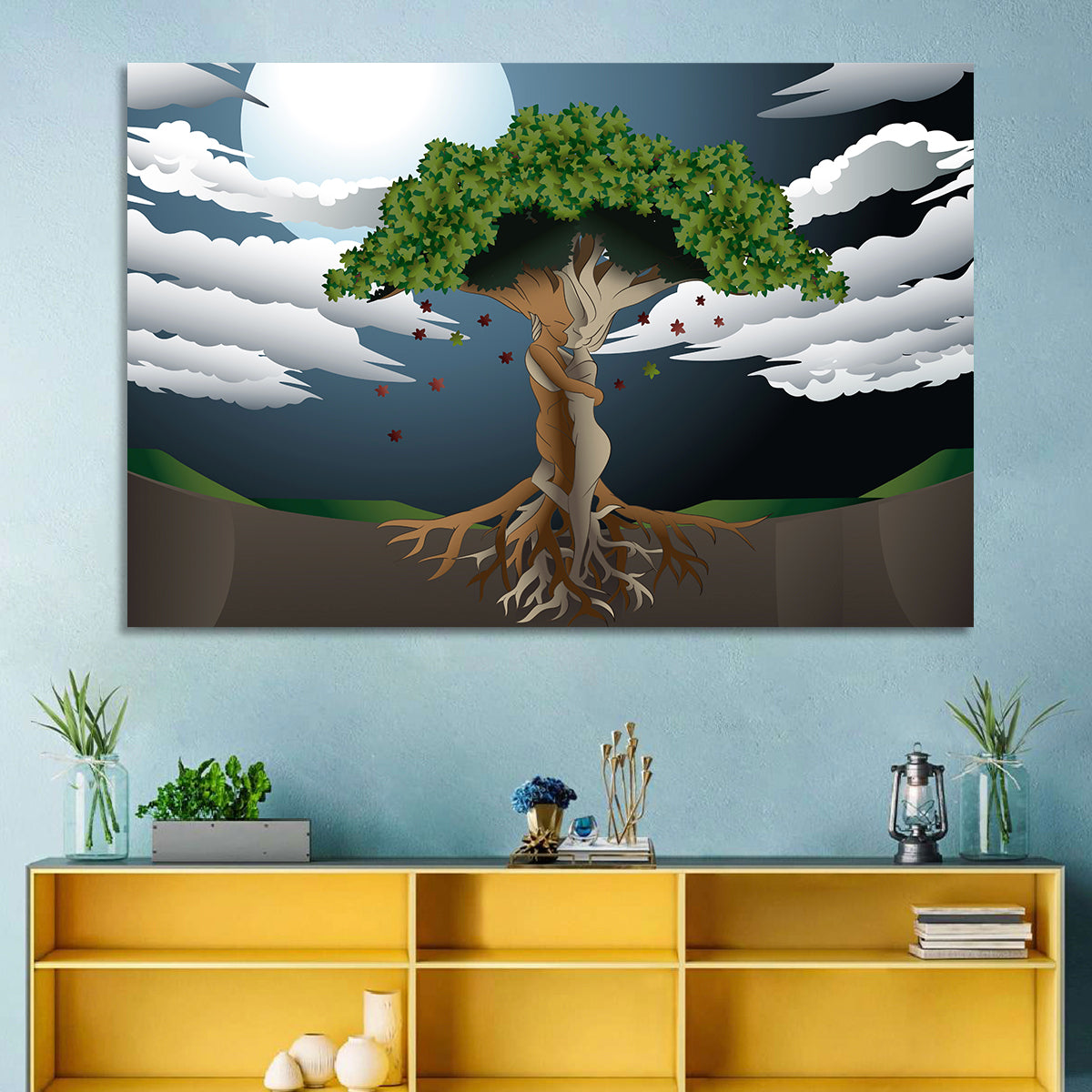Moonlit Lovers Tree Wall Art