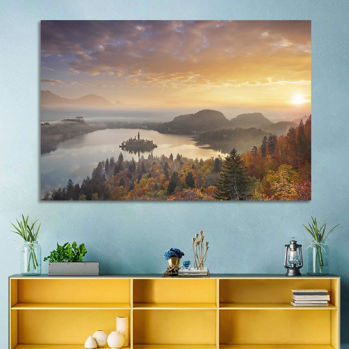 Autumn Morning at Lake Bled Wall Art