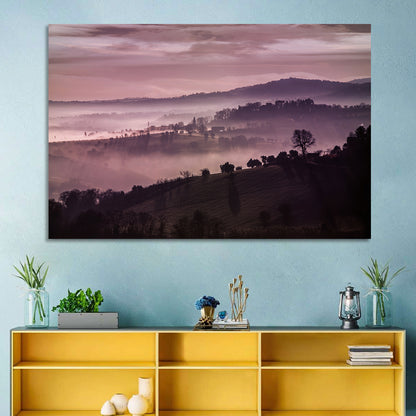 Misty Lavender Hills Wall Art