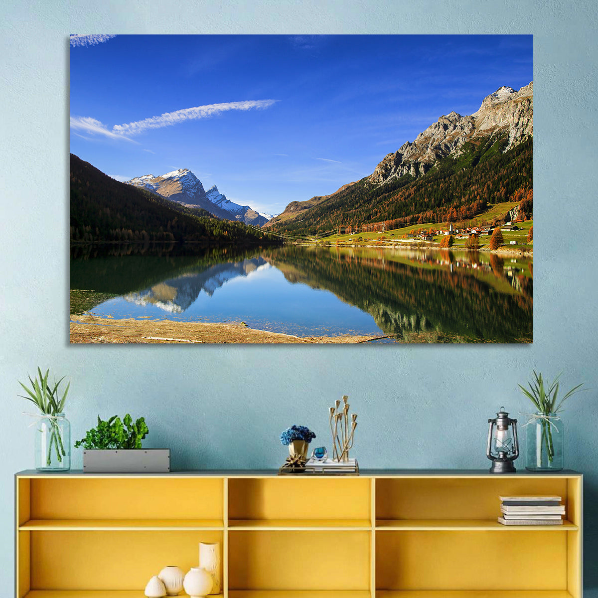 Lake Sils Morning Reflection Wall Art