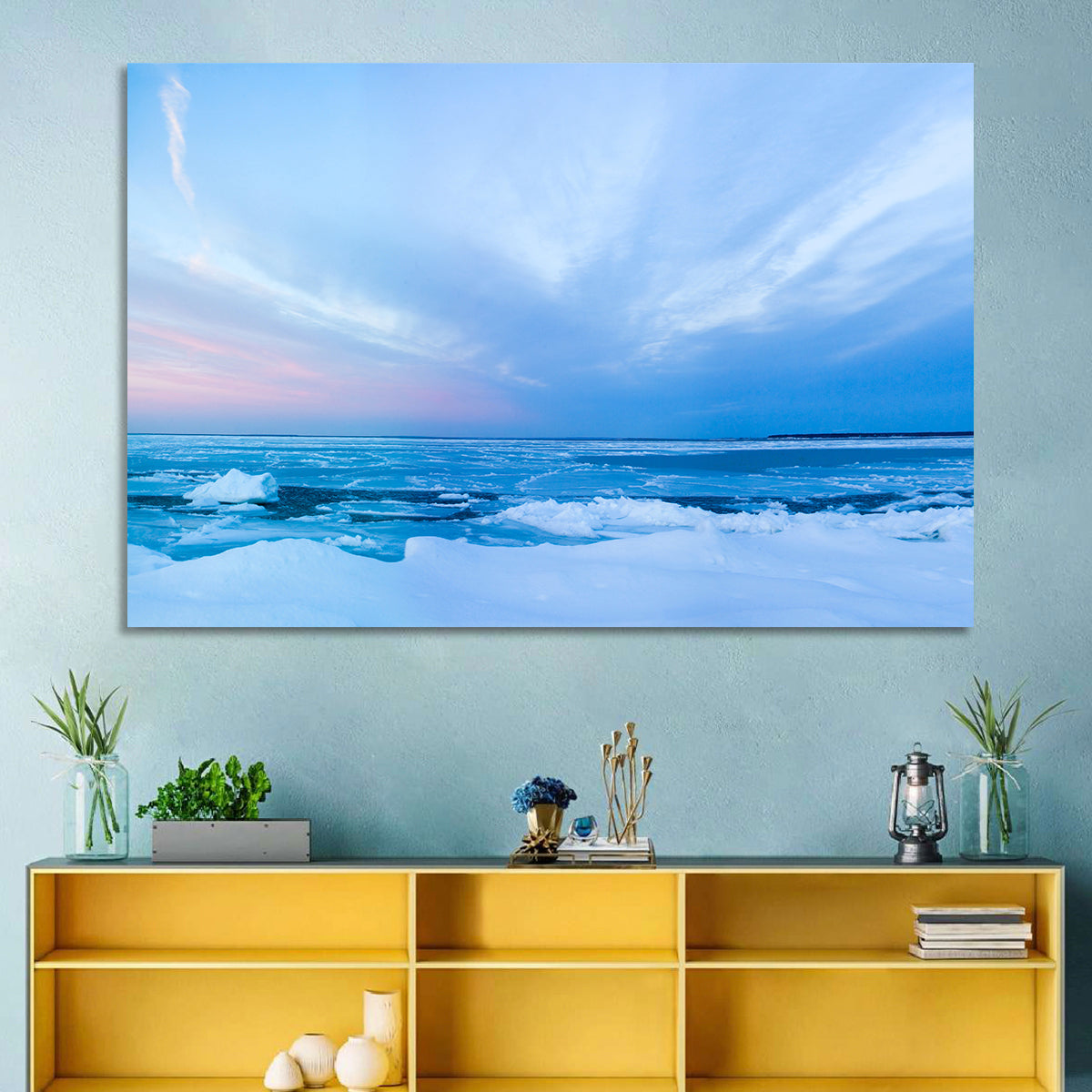 Frozen Blue Seascape Wall Art