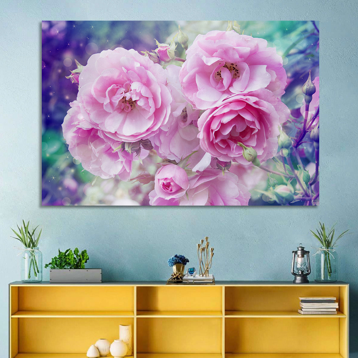 Springtime Pink Rose Cluster Wall Art