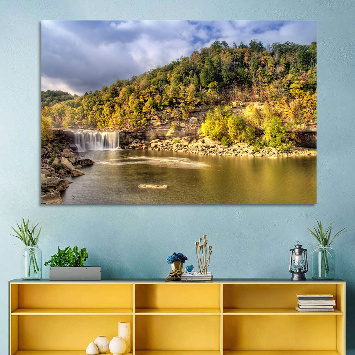 Cumberland Falls Wall Art in a room, landscape
