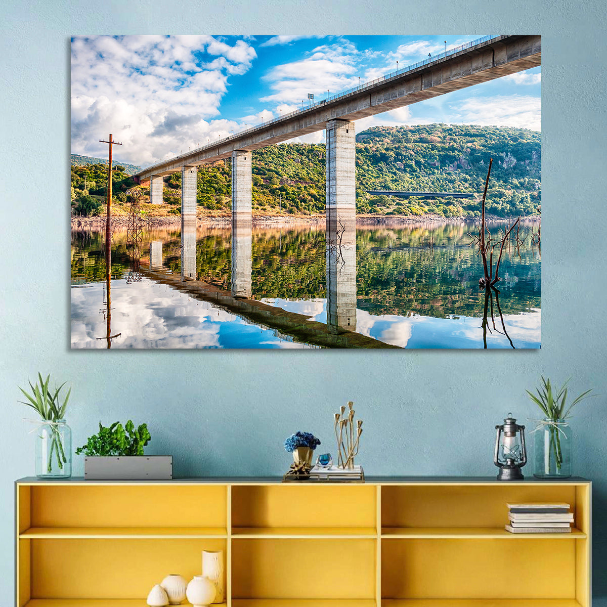 Lake Omodeo Concrete Bridge Wall Art