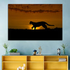 Cougar Silhouette at Sunset Wall Art
