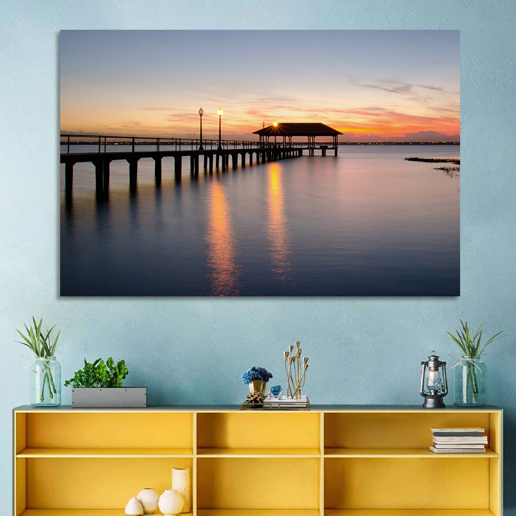 Lake Jackson Pier Sunset Wall Art