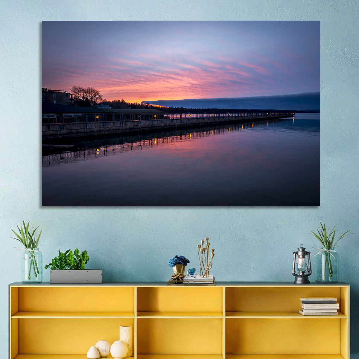 Skaneateles Lake Pier at Dusk Wall Art