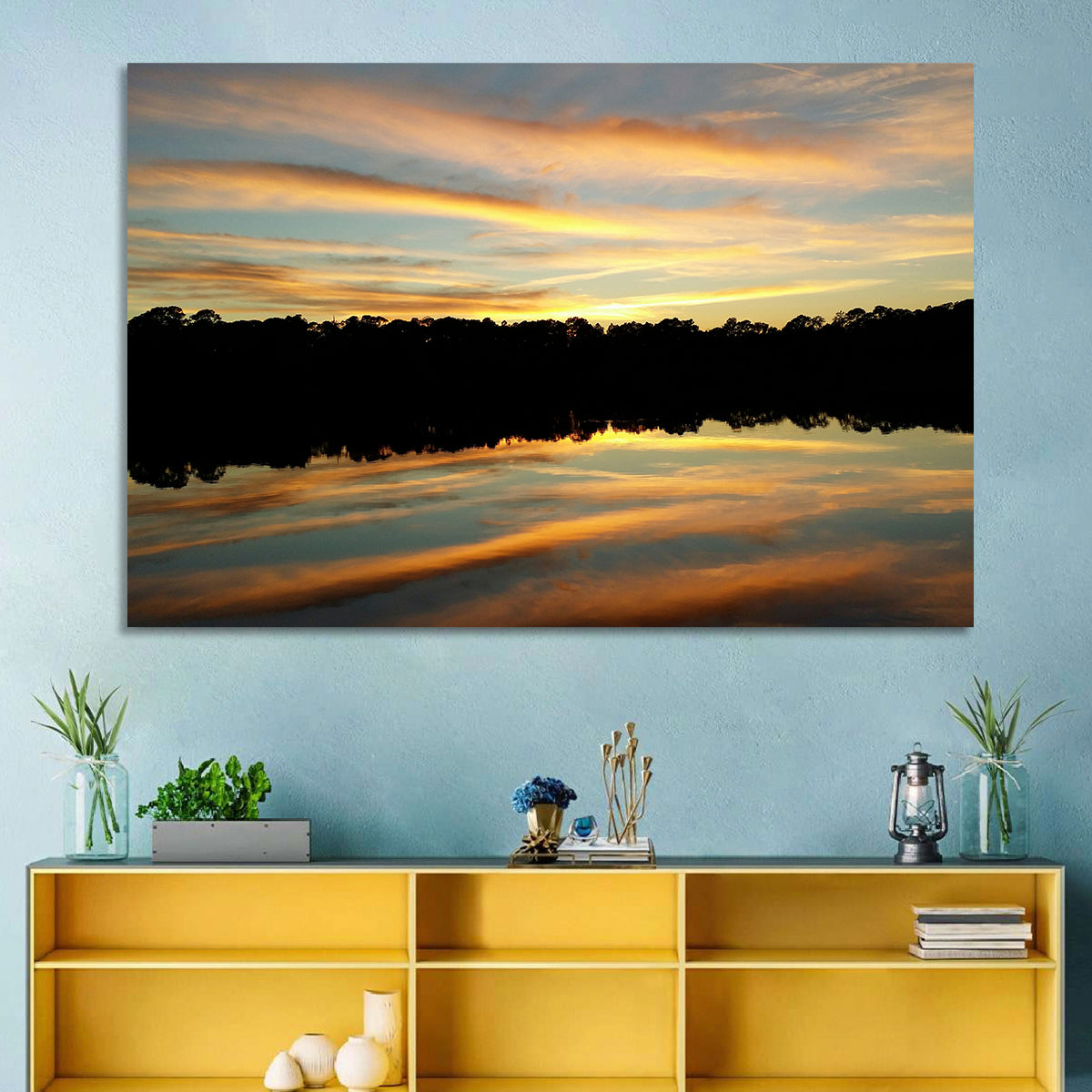 Lake Charles Golden Sunset Wall Art