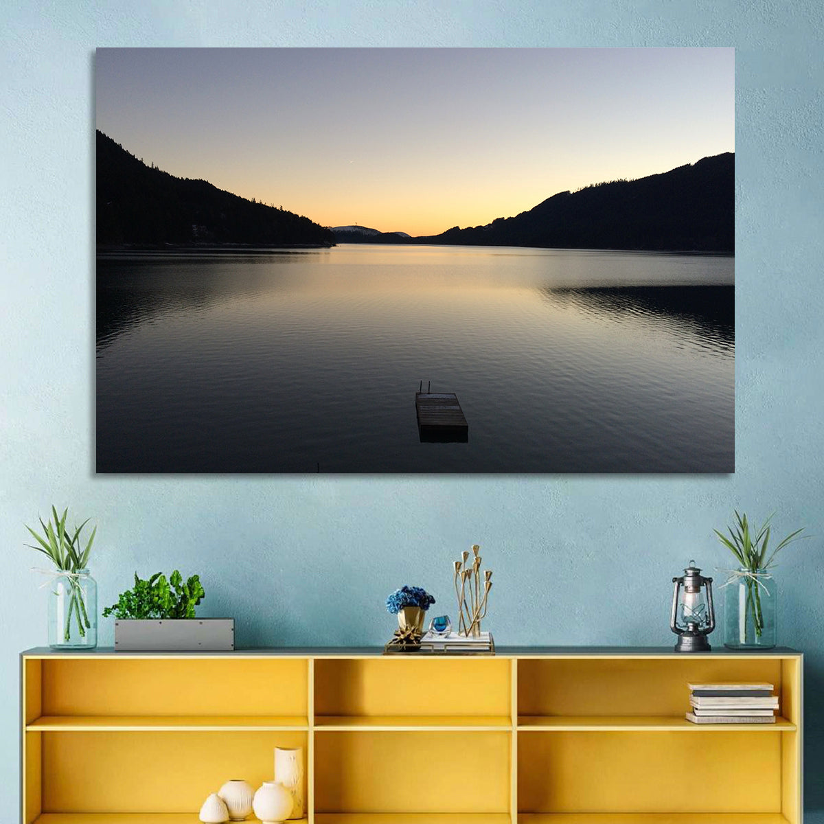 Lake Cushman Dock at Dusk Wall Art