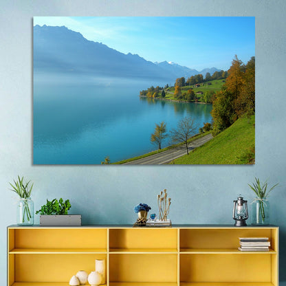 Lake Brienz Misty Shoreline Wall Art