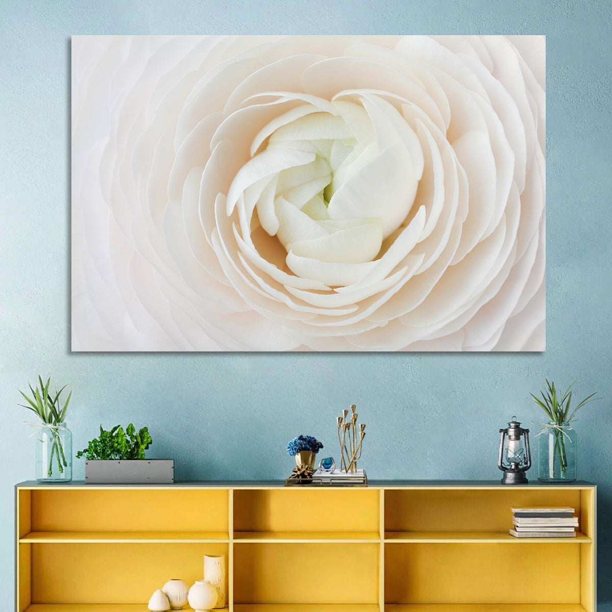 Peach Ranunculus Macro Bloom Wall Art