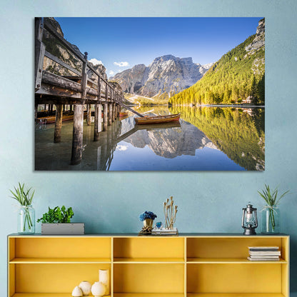 Lago Di Braies Pier Wall Art