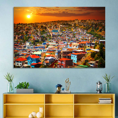 Valparaíso Hills Sunset Wall Art
