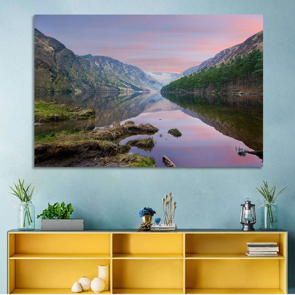 Glendalough Upper Lake at Dusk Wall Art