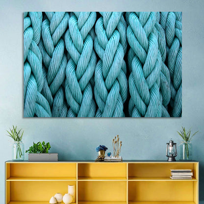 Turquoise Nautical Rope Close-up Wall Art