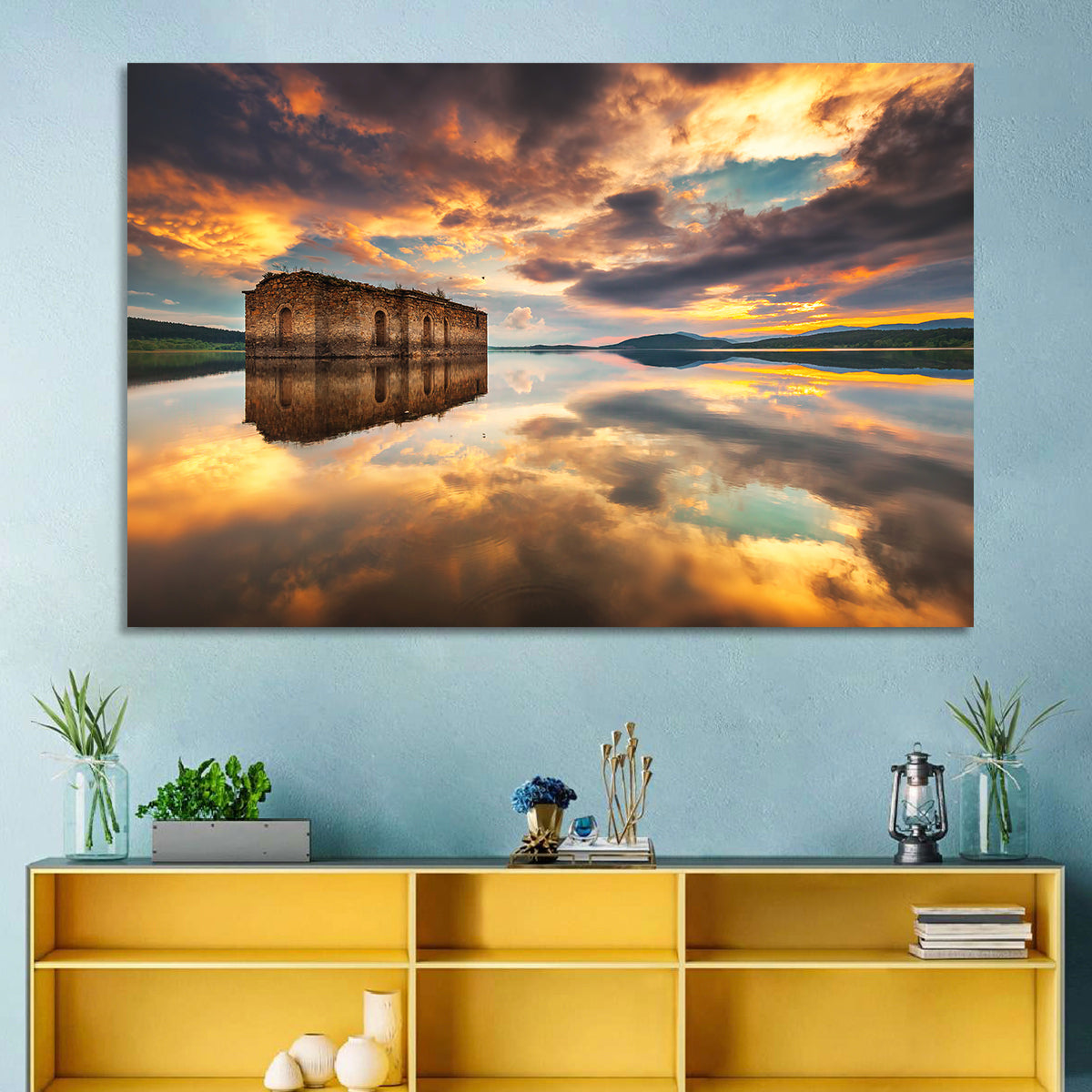 Sunken Church at Zhrebchevo Dam Wall Art