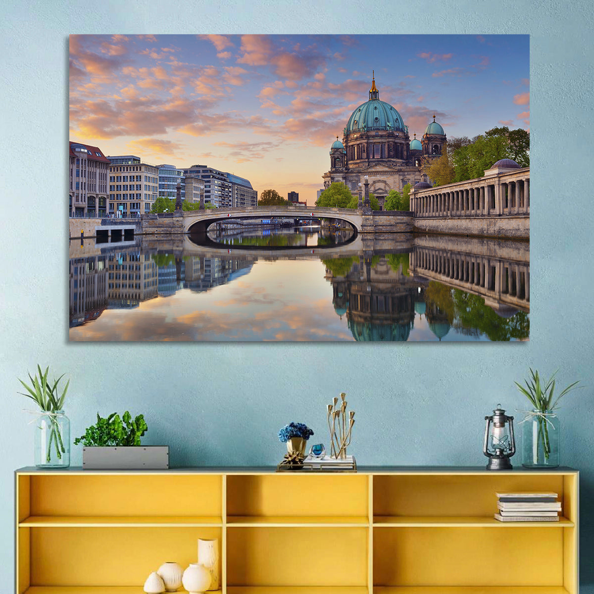 Golden Hour at Berlin Cathedral Wall Art in a room, landscape