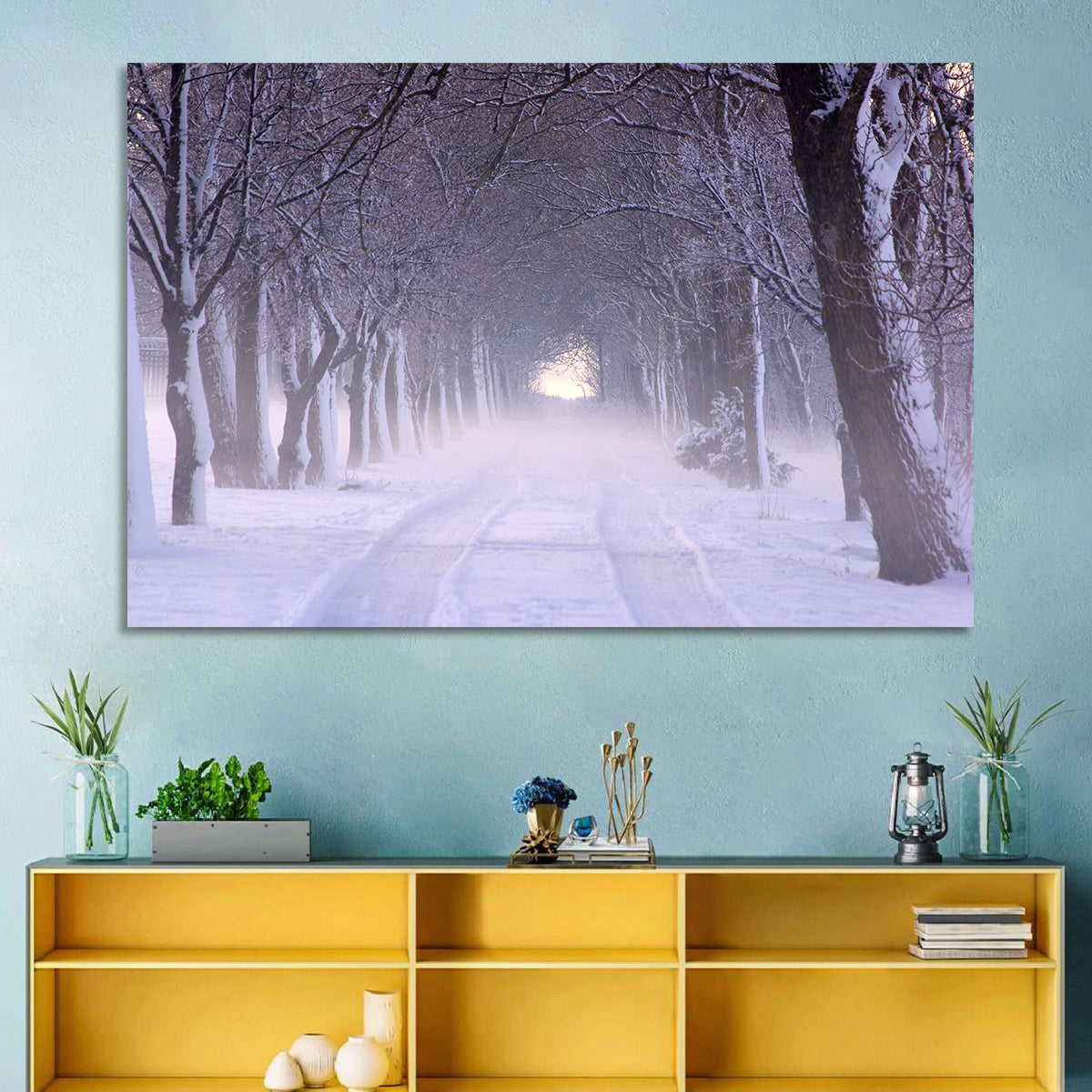 Kuressaare Park Snowy Path Wall Art