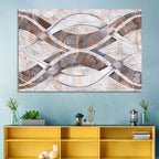 Waving Stone with Line Flowers Wall Art
