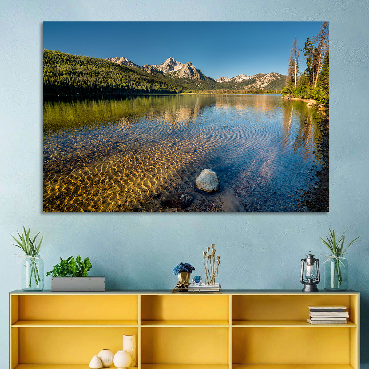 Morning Light at Stanley Lake Wall Art
