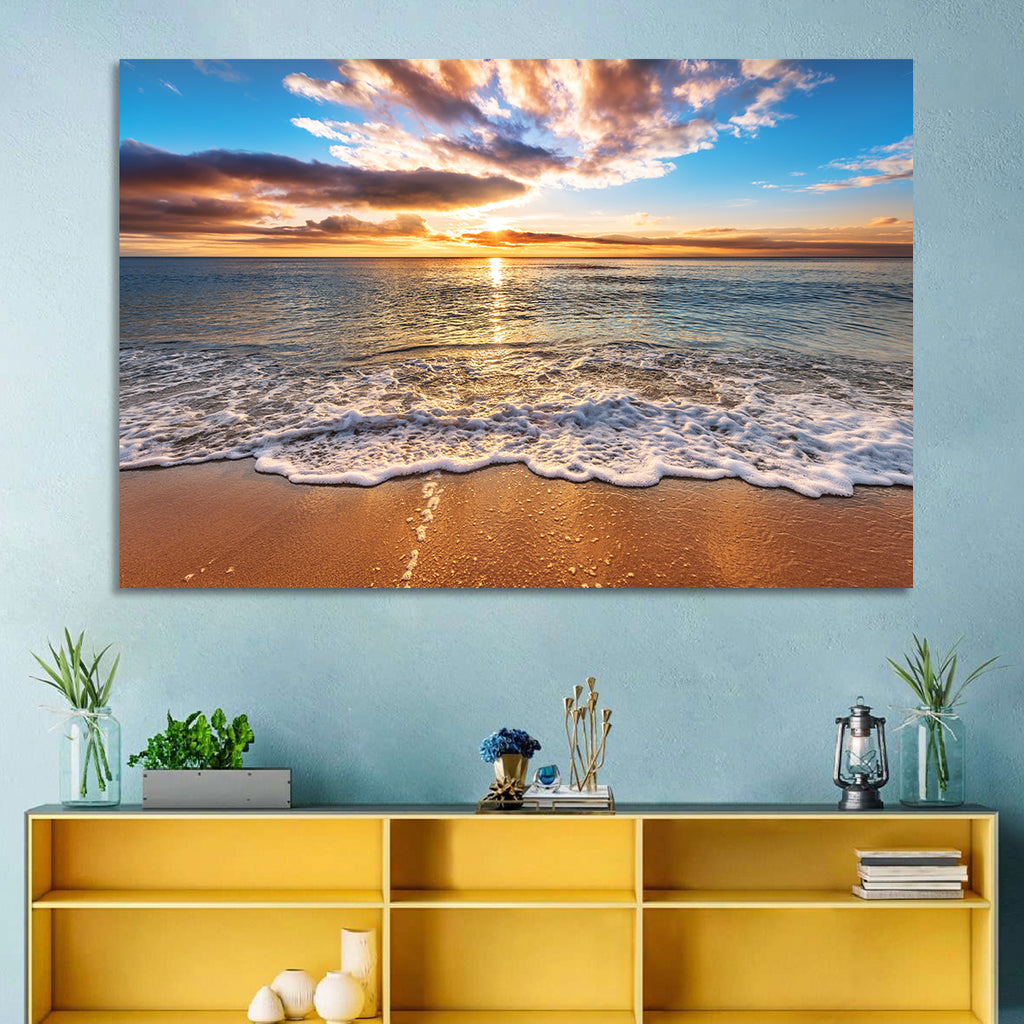 Golden Beach Sunrise Wall Art
