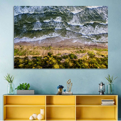 Aerial Waves Over Sandy Cliff Wall Art
