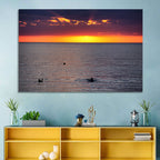 Balkhash Sunset Silhouettes Wall Art