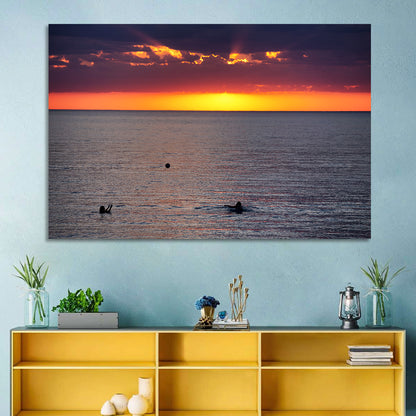 Balkhash Sunset Silhouettes Wall Art