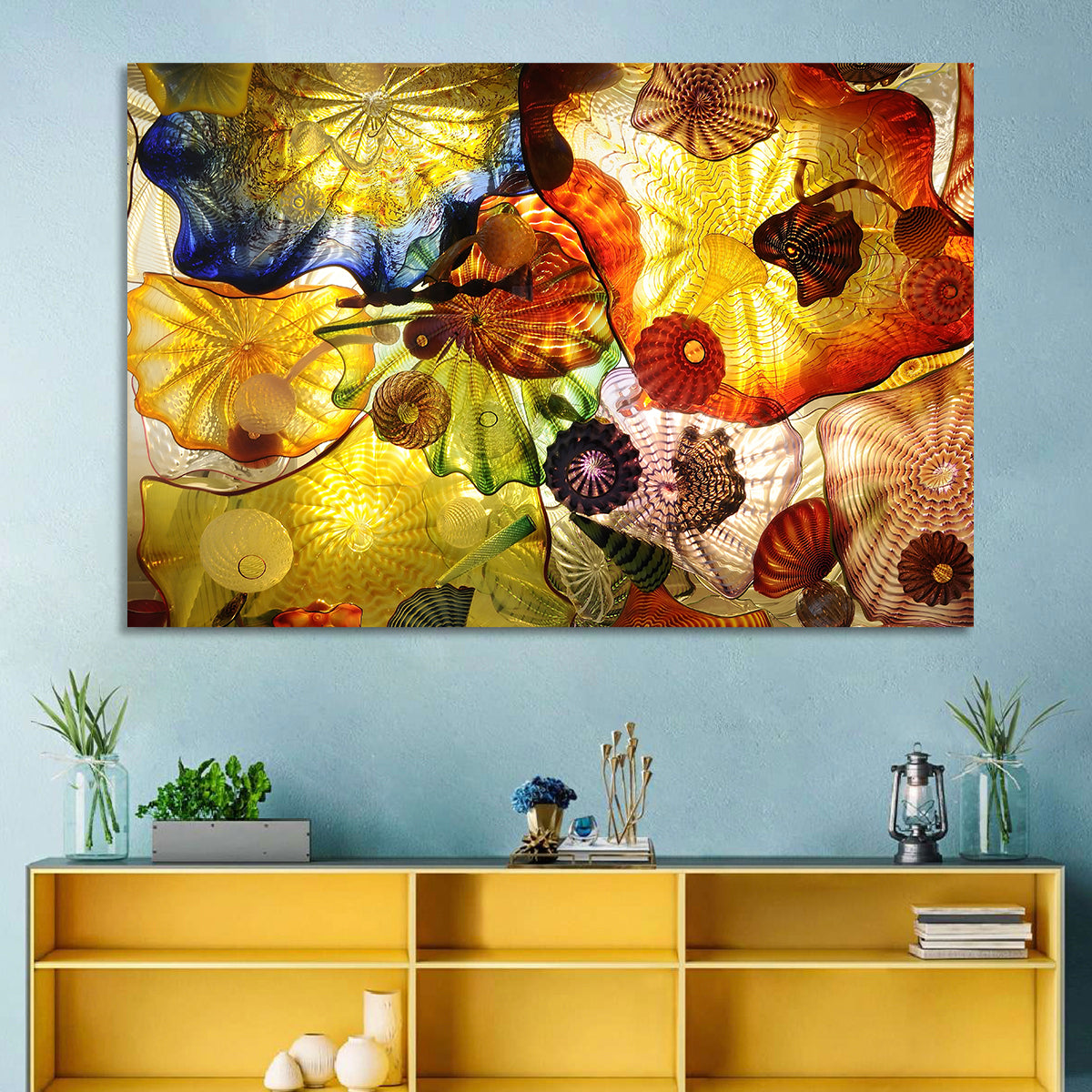 Kaleidoscopic Glass Ceiling Abstract Wall Art