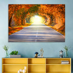 Golden Autumn Tree Tunnel Wall Art