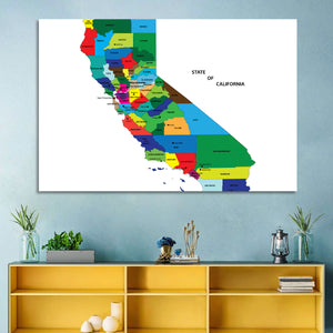 State Of California Map Wall Art