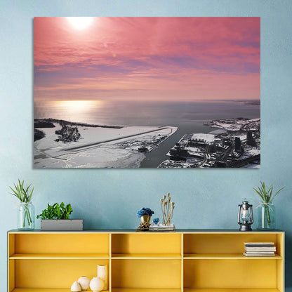Lake Ontario Winter Skyline Wall Art