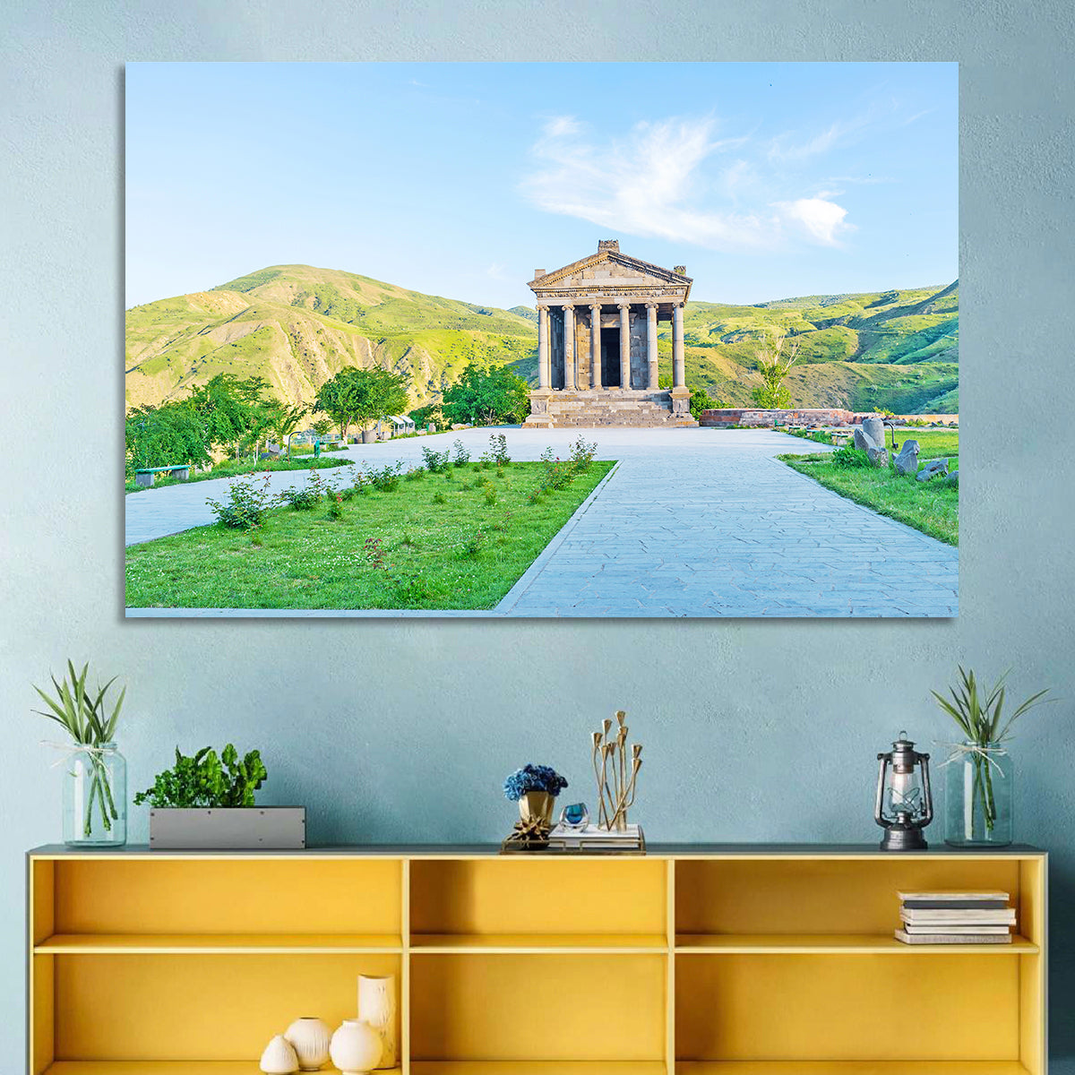 Temple of Garni, Armenia Wall Art in a room, landscape