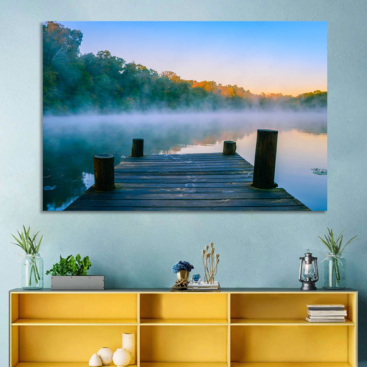Misty Dock, Mt Saint Francis Wall Art