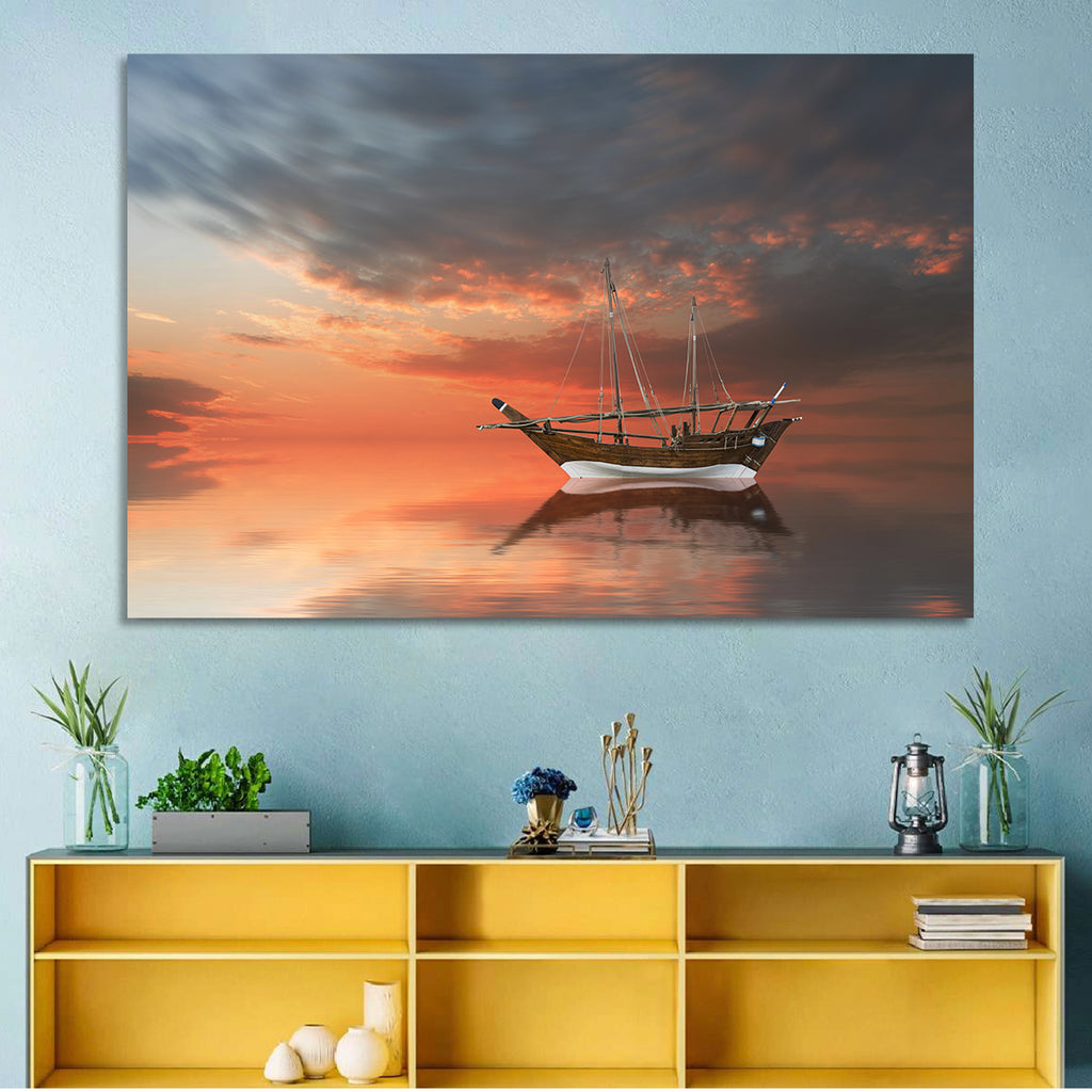 Dhow at Sunset Wall Art