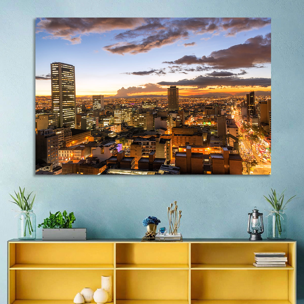 Bogota Twilight Cityscape Wall Art