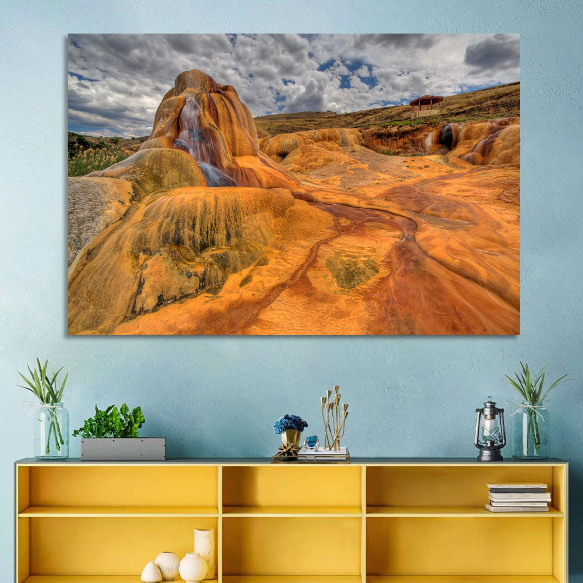 Clay Geyser Wall Art in a room, landscape