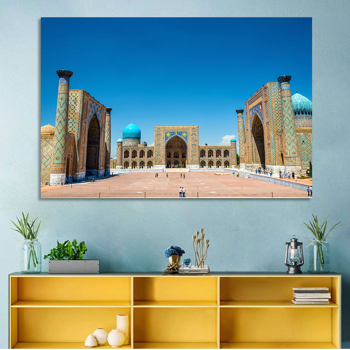 Registan Square, Samarkand Wall Art in a room, landscape