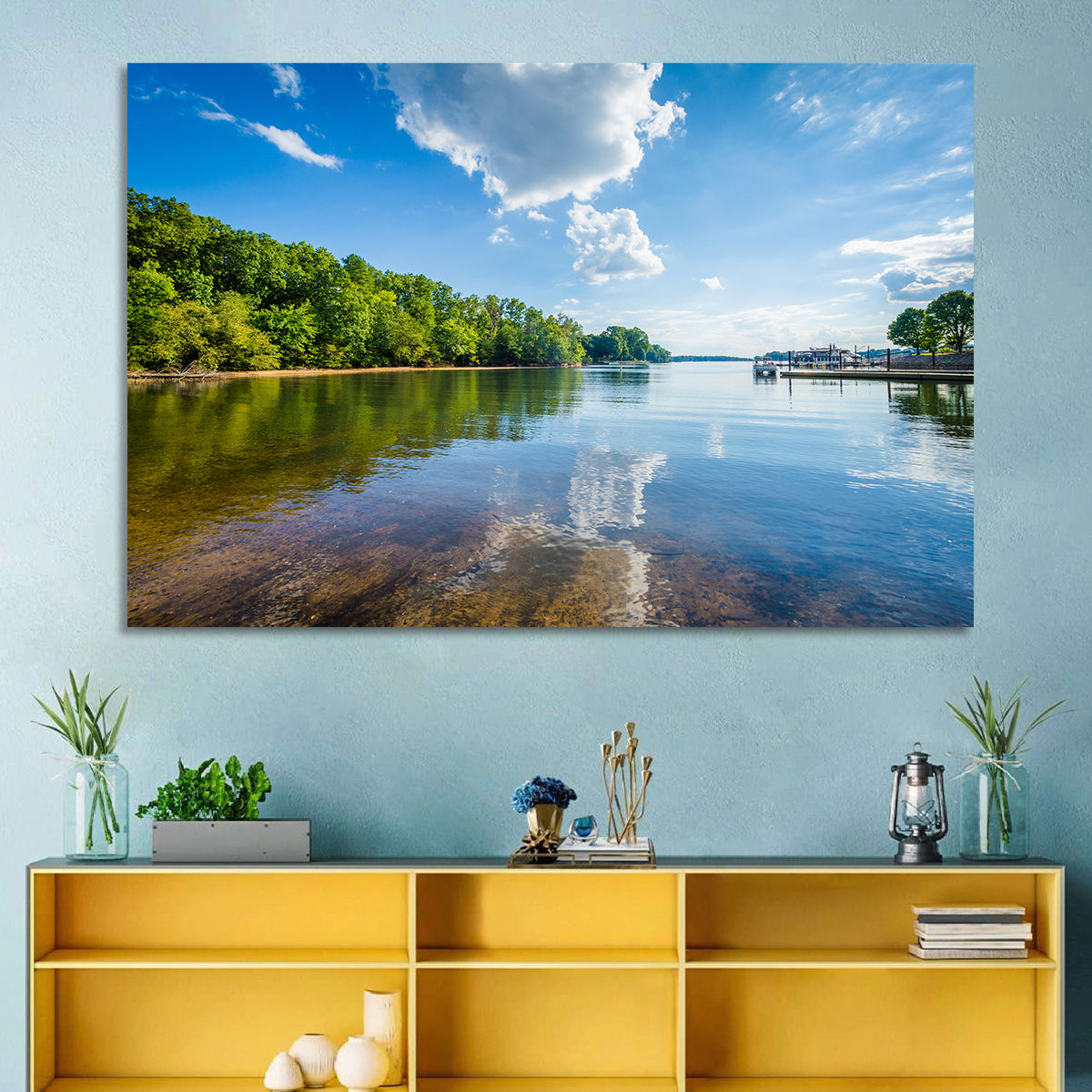 Lake Norman Dockside Reflection Wall Art