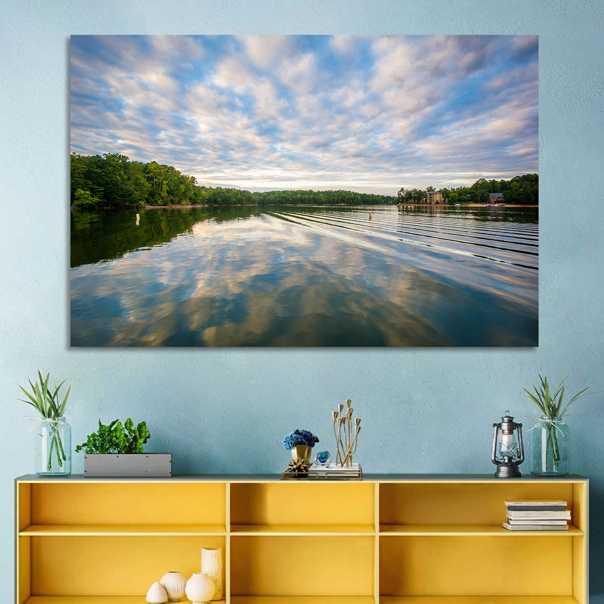 Cloudy Lake Norman Landscape Wall Art