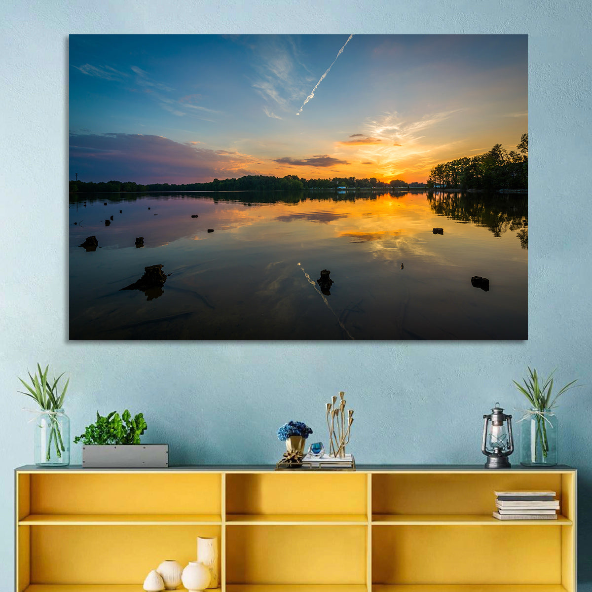 Lake Norman Sunset Reflection Wall Art