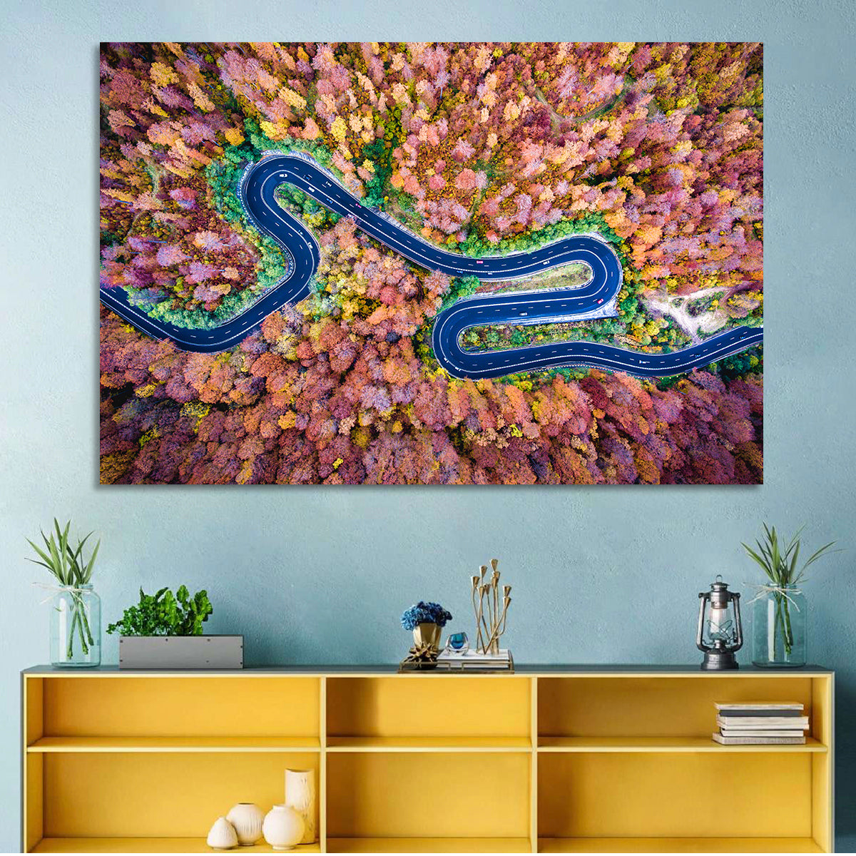 Aerial Winding Road Wall Art