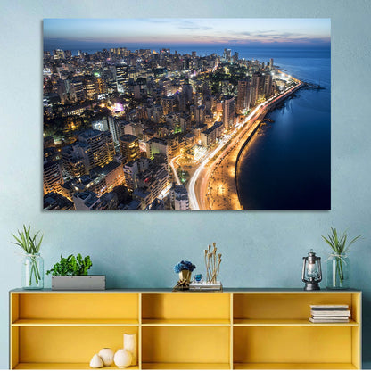 Beirut Corniche at Dusk Wall Art