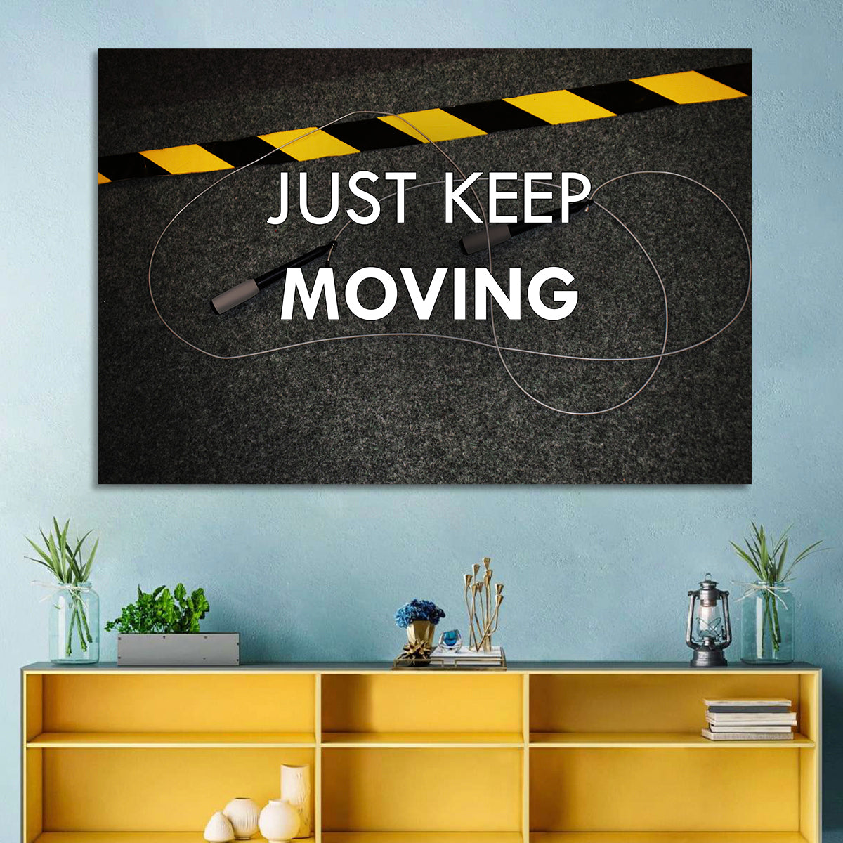 Just Keep Moving Jump Rope Quote Wall Art