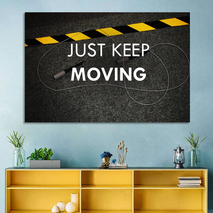 Just Keep Moving Jump Rope Quote Wall Art