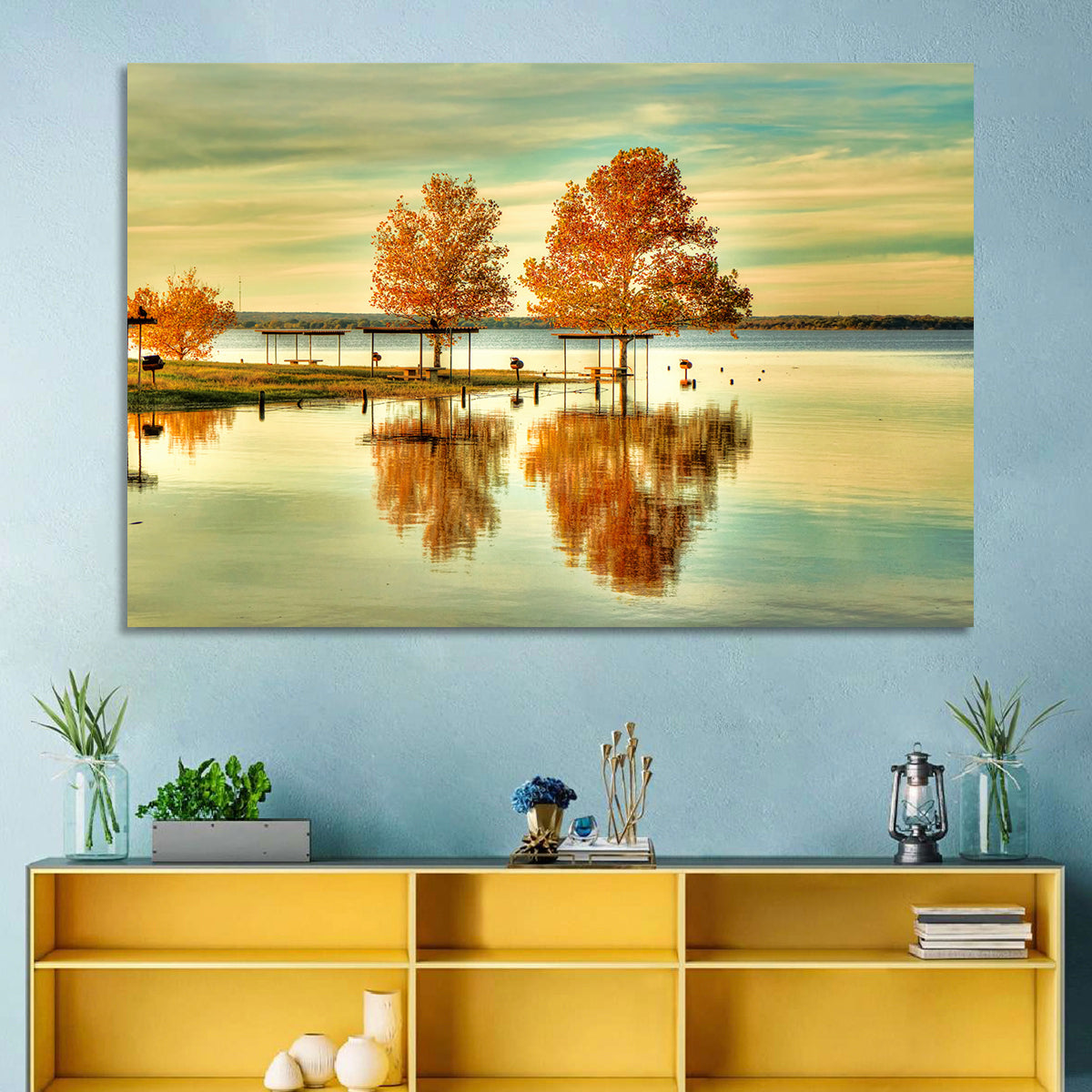 Lake Waco Autumn Reflection Wall Art